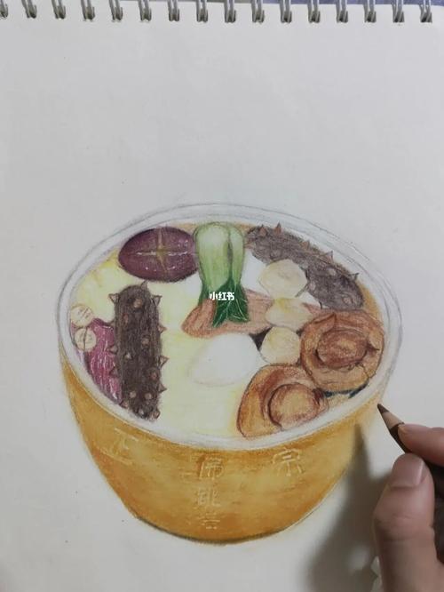 绘画日常-彩铅佛跳墙_绘画_佛跳墙_彩铅_健身_日常生活_画画_文化