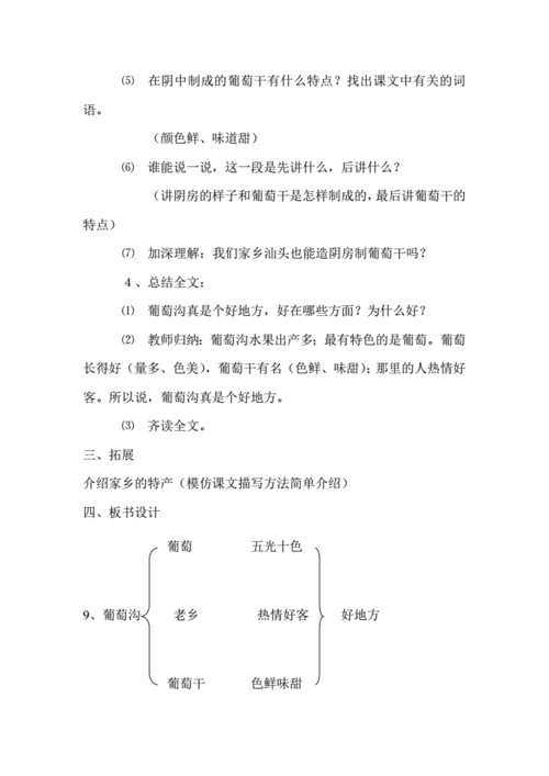 汇翠小学肖醉红《葡萄沟》教学设计.doc 4页