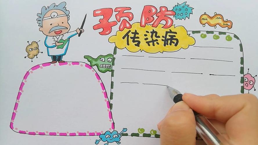 学画画 l 手抄报 - 预防传染病