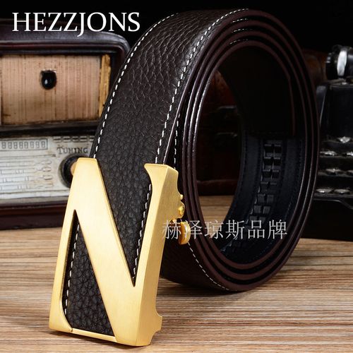 扣皮带男士真皮z字扣个性皮带进口意大利牛皮腰带青年时尚潮流皮带