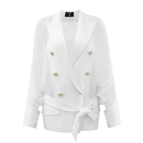 balmain/巴尔曼 白色 女士双排扣西装外套 tf17931105s 20年春夏