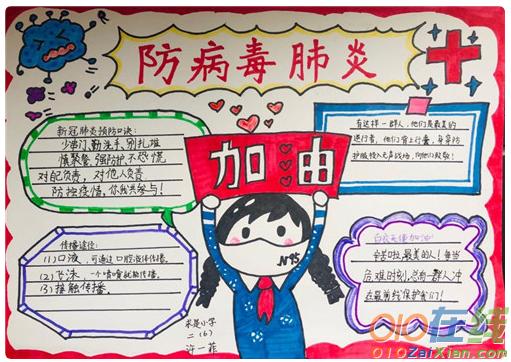 初中2020抗疫情手抄报图片