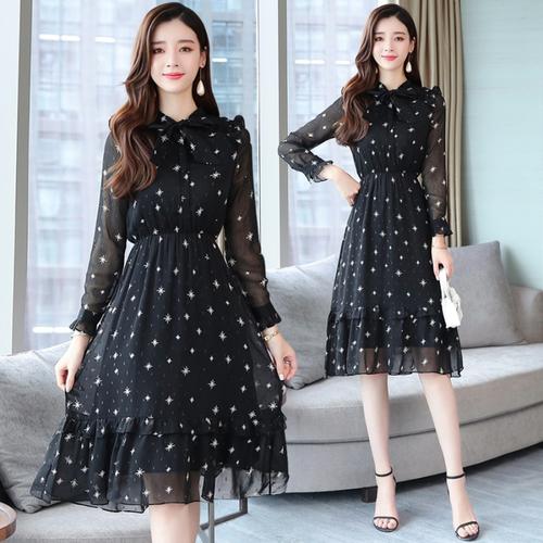 佐露丝2021春季新款女装法式复古裙山本超仙女长裙温柔风长袖雪纺
