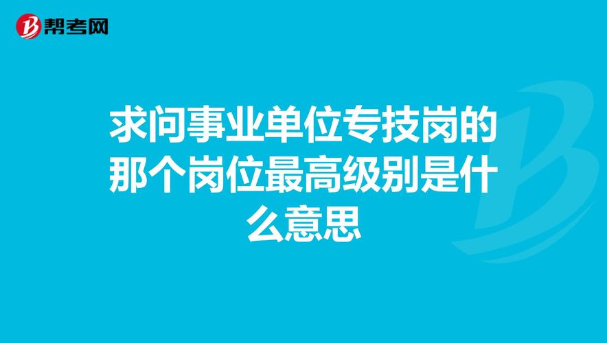 求问事业单位专技岗的那个岗位最高级别是什么意思