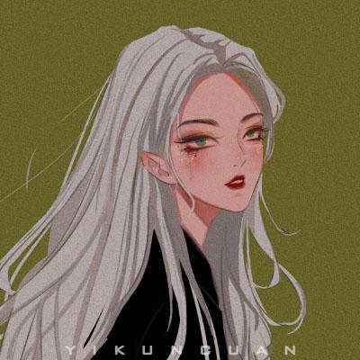 暗黑系冷淡古风手绘女头,动漫手绘暗系冷漠女生头像