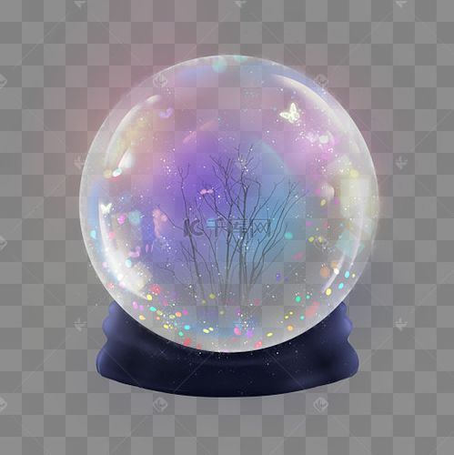 水晶球立体彩色发光梦幻手绘图片