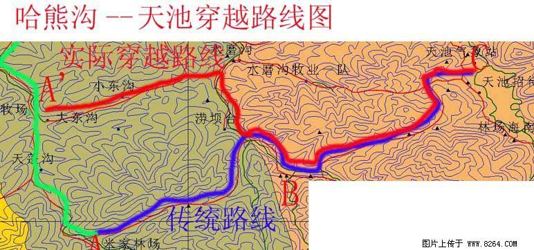 新版--哈熊沟--天池穿越地图