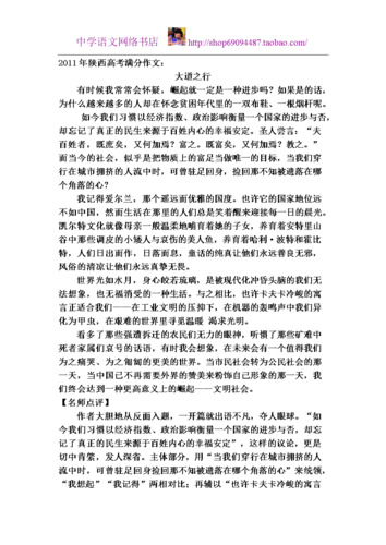 2011年陕西高考满分作文:大道之行.doc