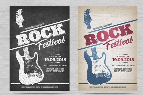 摇滚音乐海报模版 rock festival flyer