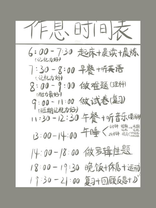 自律时间规划表_自律_手写_护肤_薯条_运动_学习_计划