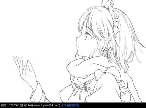 人物仰望天空简笔画