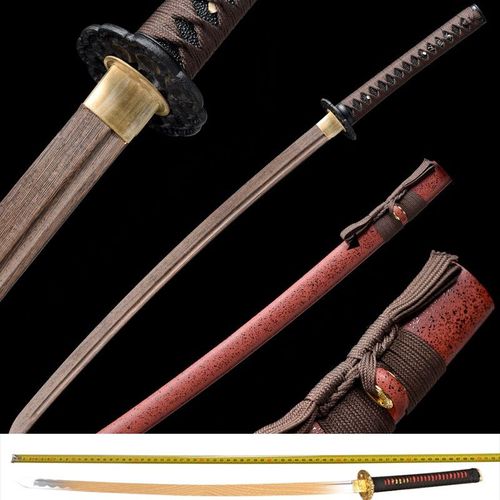 日本武士刃木刀实木带鞘居合道剑道纳刀术训练素振练习刀剑未开刃