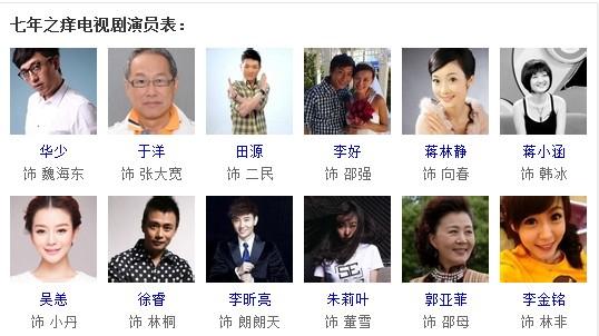 七年之痒电视剧演员表