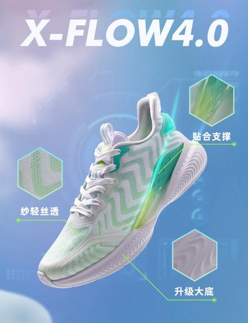 这双氢风 4.0 鞋如其名,搭载特步最新 x-flow 氢风 4.