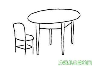小朋友坐书桌简笔画