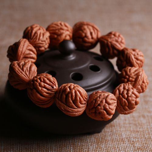 核桃九源轩手串天然野生秦岭龙纹霸王龙桃核文玩手链