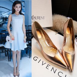 欧洲站2014欧美大牌名媛baby款 明星dior迪奥尖头高跟鞋女单鞋