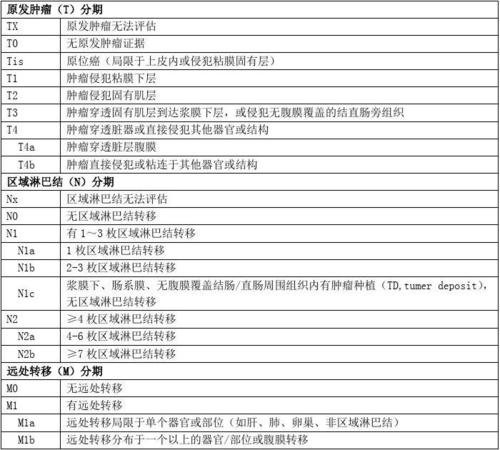 结肠癌,直肠癌ajcc(年第七版)tnm分期(医学治疗)