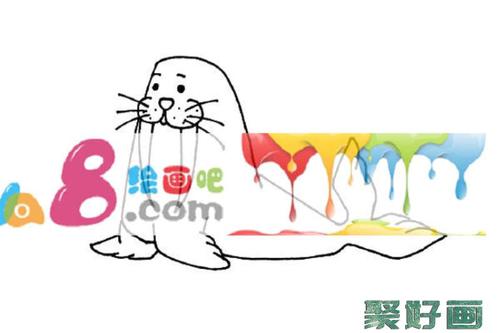 戴帽子的海象简笔画步骤图片怎么画简笔画教程