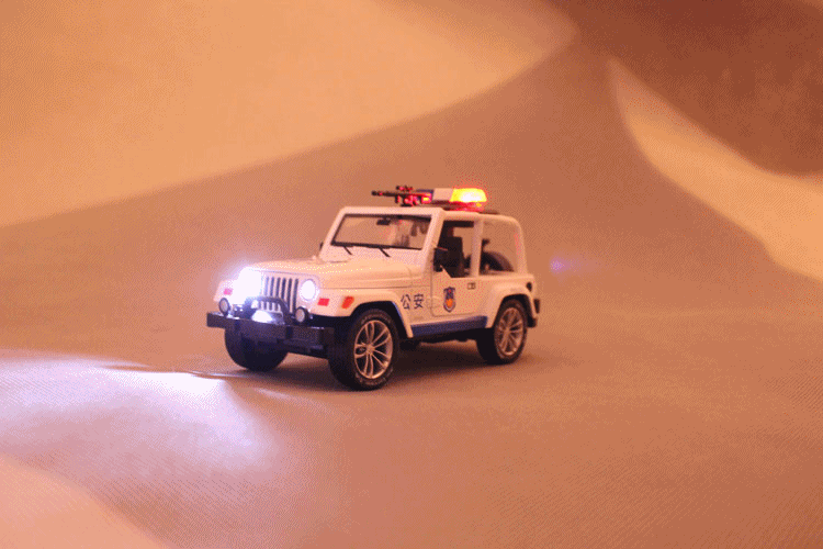 华一儿童玩具合金车 汽车模型警车 玩具车模型金属铁车带声音灯光回力