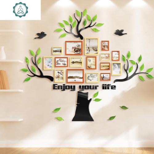 3d立体亚克力照片墙餐厅墙面相框创意挂墙卧室现代简约相片墙装饰封后