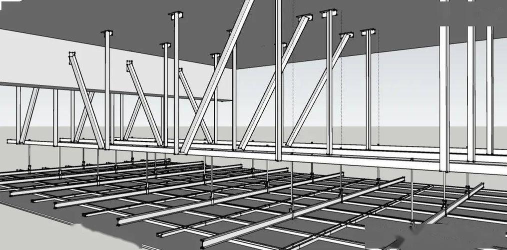 支撑垂直长度>1500mm时) 3) 倒三角法 △倒三角法 倒三角法是在  吊杆