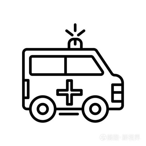 救护车图标向量被隔离在白色背景救护车si