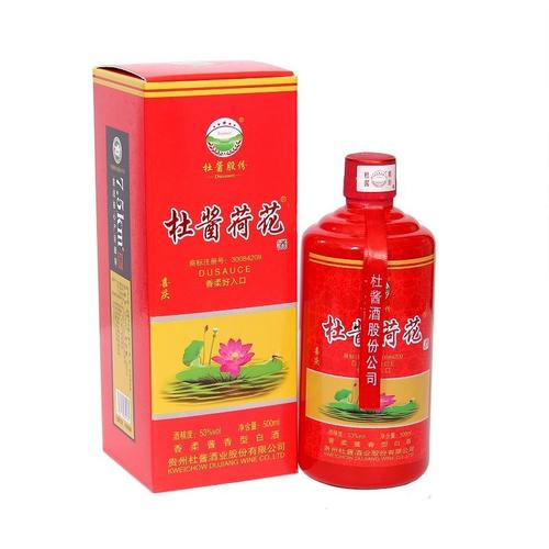 贵州茅台镇杜酱荷花酒53度香柔酱香型白酒绿瓶500ml6瓶整箱装