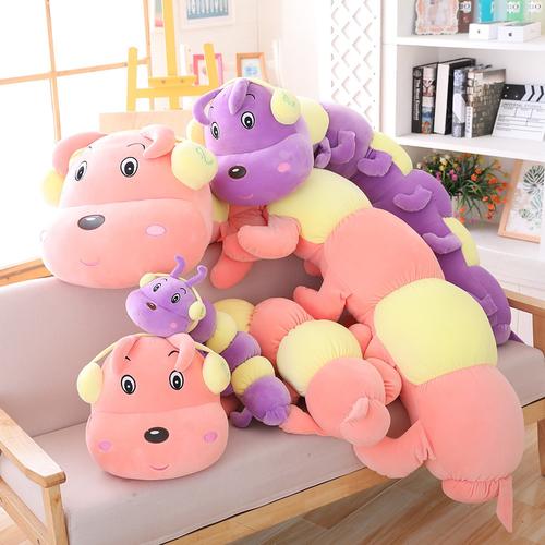 大号棉毛毛虫抱枕毛绒玩具彩色大虫子公仔长条枕头儿童礼物