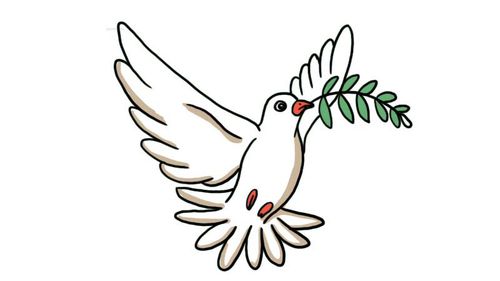 和平鸽涂色模板教程