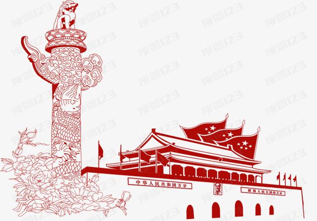 > 天安门华表剪影两会建党国庆 聚