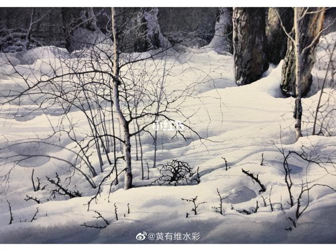 水彩大师 黄有维 雪景作品欣赏