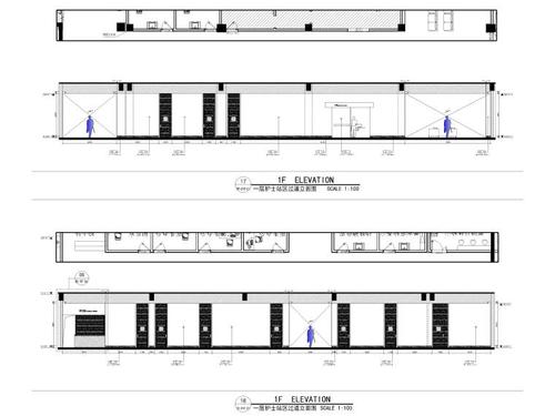 一层护士站区过道立面图