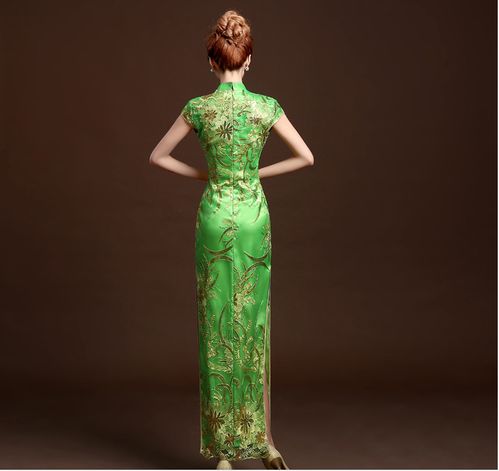 2018新款新娘回门敬酒礼服 红色长款晚礼服 宴会礼仪旗袍演出旗袍