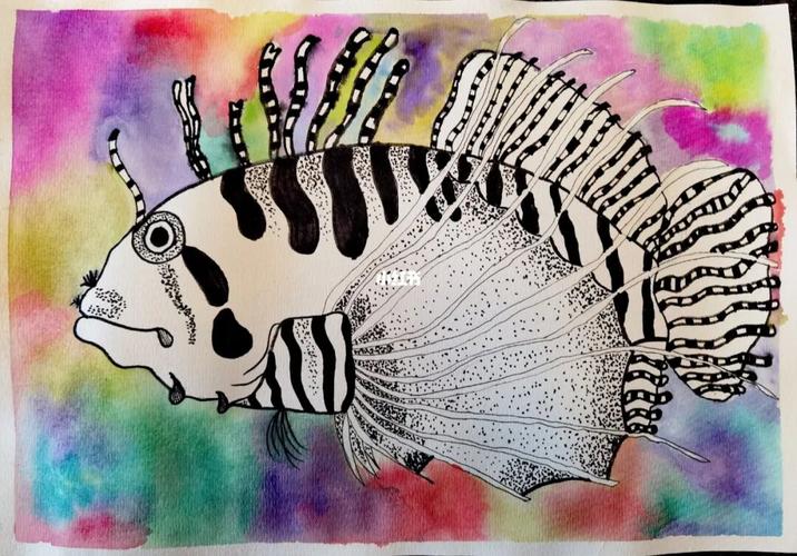 狮子鱼96 好浪漫_浪漫_水彩画_儿童画_线描_兴趣爱好_绘画