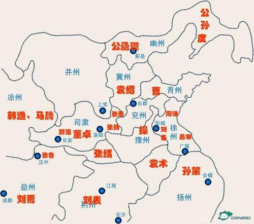 我想要一份三国地图,一些州郡详细的