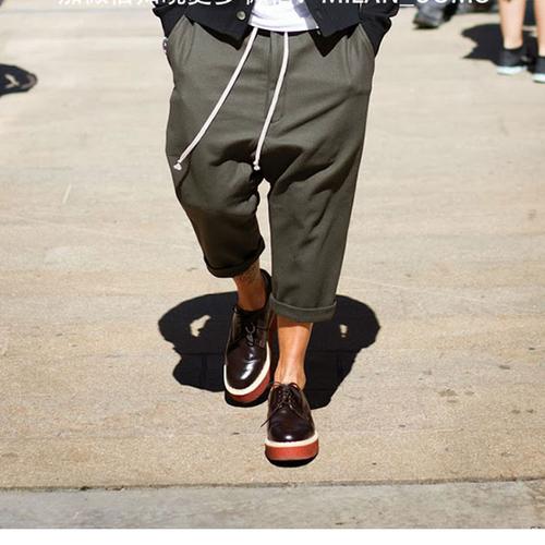 吊裆裤男 哈伦裤_nick wooster 哈伦裤男休闲裤 男士吊裆大码宽松裤潮