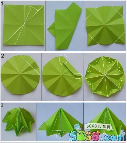 手工折纸折小树的步骤