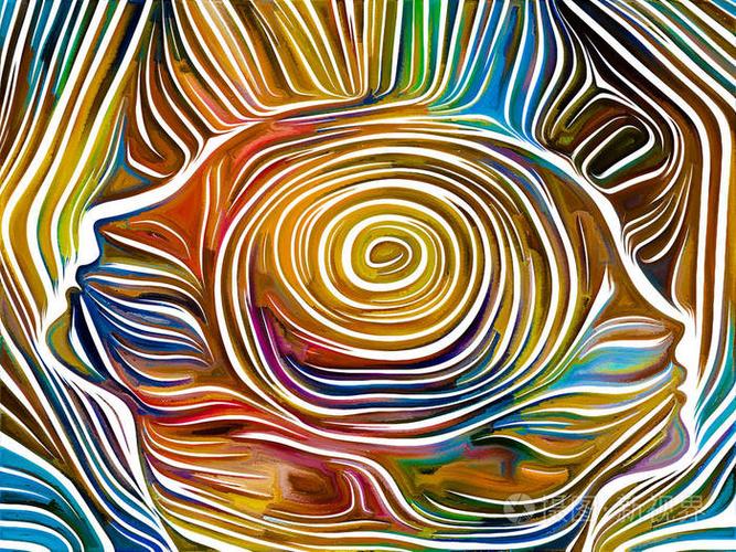 由抽象图案木刻构成的设计,作为对创意,艺术和设计主题的隐喻