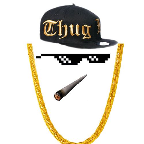 一,素材准备 1,图片素材 从网上搜寻thug life风格相关的香烟,墨镜