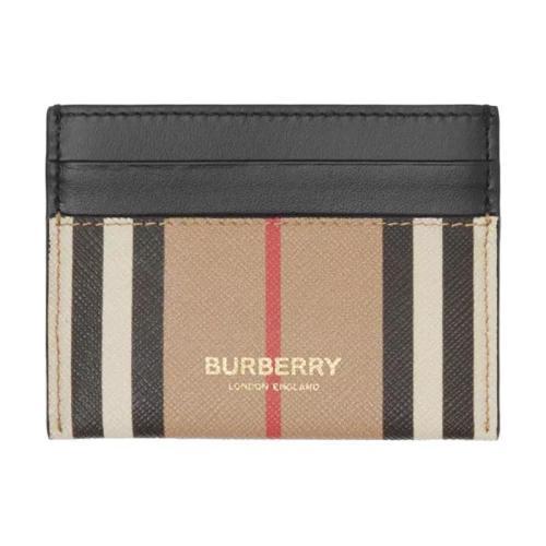 BURBERRY LOGO,BALLY LOGO 【包邮包税】 burberry 21年秋冬 女士 标志性条纹环保帆布拼皮革卡片