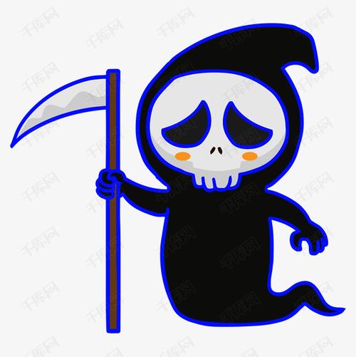 万圣节卡通可爱插画黑色死神