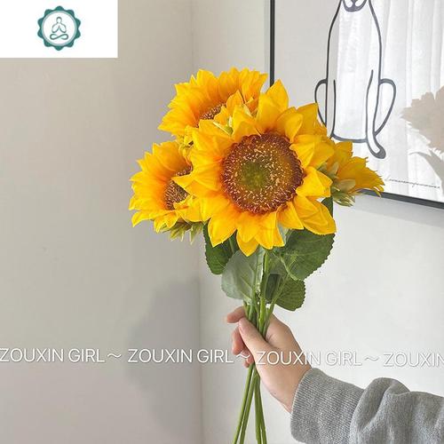 韩国网红ins仿真向日葵太阳花拍照道具手拿花束摆件饰品装饰拍摄封后1