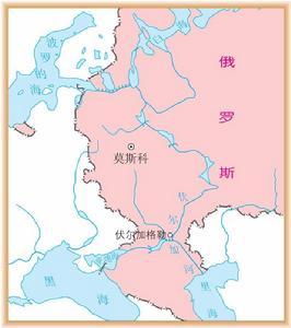 通过运河,伏尔加河沟通了波罗的海,白海,黑海,亚速海,里海,实现了"五