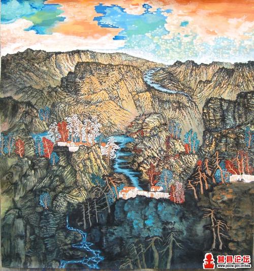 [绘画作品] 莒县三中宋维展最新作品——梦里家山!
