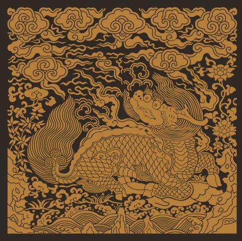 个人复原的明代纹样一组1八宝万喜2松竹梅3松竹梅4灵芝寿桃5缠枝菊6