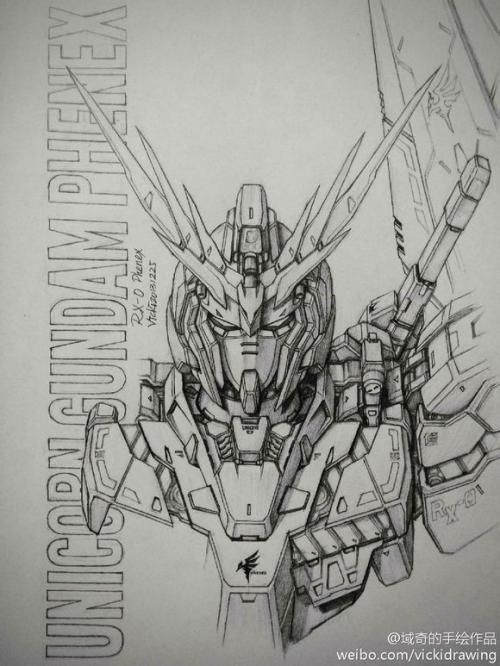 独角兽高达头部简笔画sd