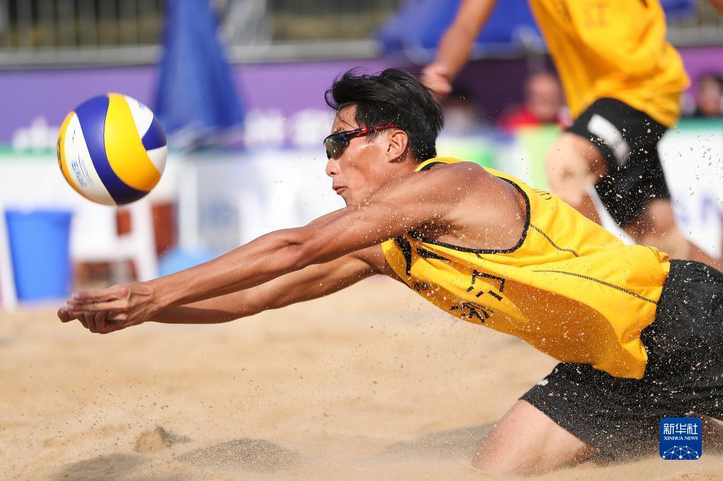 全运会-沙滩排球男子17岁以下组半决赛:浙江青年一队胜辽宁青年一队