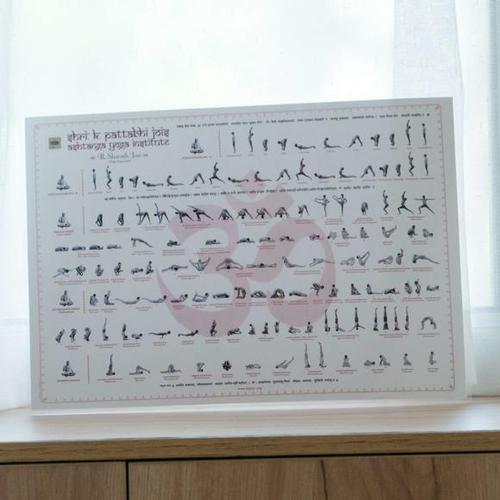 秒杀链接ashtanga阿斯汤加瑜伽挂图塑封一二级串联体式课堂编排