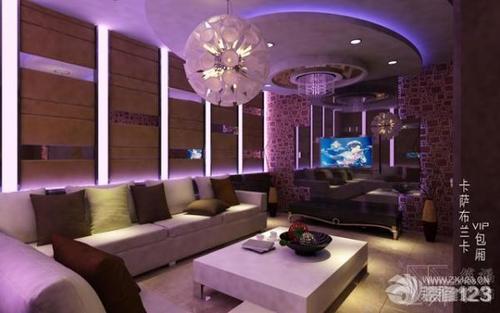 现代设计风格ktv包间多人沙发装修效果图